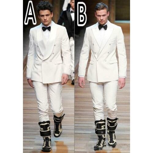 New Fashion Slim Fit Groom Tuxedos Groomsmen Blazer Excellent Men Business Activity Suit Party Prom Suit(Jacket+Pants+Bows Tie)