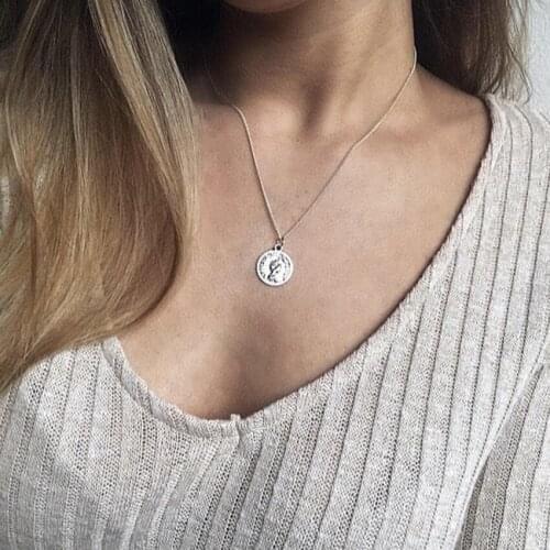 New Simple Chain Coin Choker Necklace For Women Chocker Necklaces Pendant collar collier femme collares ketting