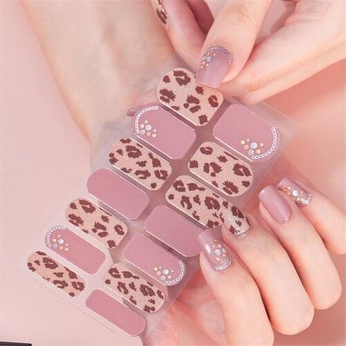 Charming Full Cover Nail Stickers Nail Polish Nail Decoration Leopard Grain Designer Self Adhesive Creative Nailart Sticker