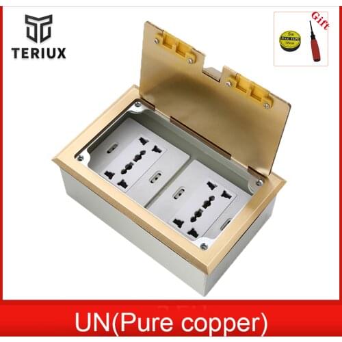 Professional open cover type floor socket clamshell outlet plug pure copper for office