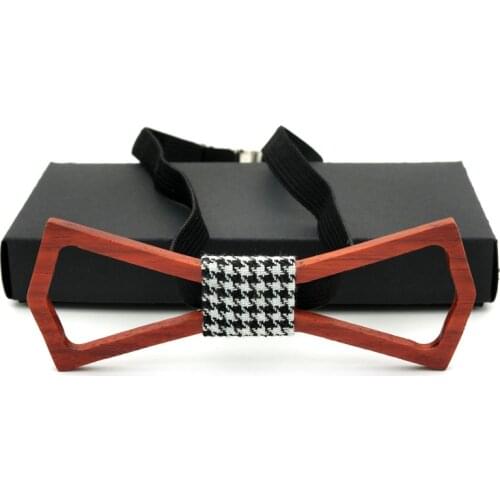 Ricnais New Arrivel Mens Wooden Bow Tie Luxury Hollow Design Bowties Hardwood Wood Bow Tie For Men Wedding Party Butterfly