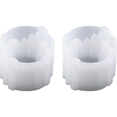 DIY Crystal Epoxy Resin Mold Crystal Stone Candle Holder Silicone Mold Manual Storage Box Silicone Mold for Resin, 2PCS