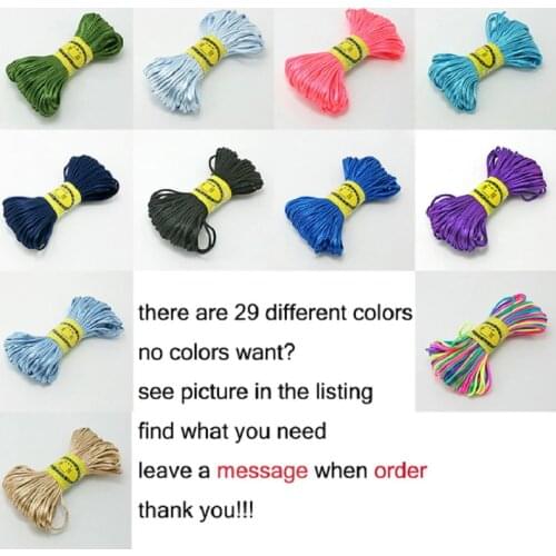 20Meters (2MM) Soft Satin Rattail Silk Macrame Cord Nylon Kumihimo Shamballa For DIY Handicraft Tool Hand Stitching Thread