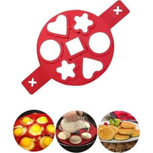 7/4Holes Silicone Round Heart Egg Pancake Maker Nonstick Egg Cooker Egg Omelette Mold Egg Ring Cooking Tool Kitchen Gadgets