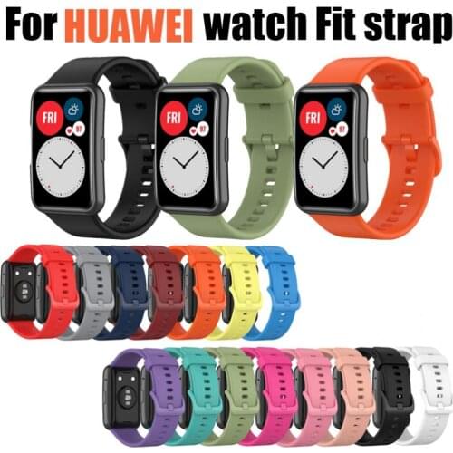 Silicone Wristband Bracelet For Huawei Watch Fit Smart Watch Colorful Replacement Sport Band Accessories For Huawei Watch Fit