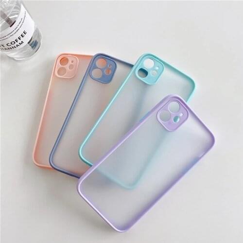 50pcs Phone Case Skin Feel Silicone Shockproof Matte Transparent Frosted Cover for iPhone 12 Pro 11 Max 7 8 Plus