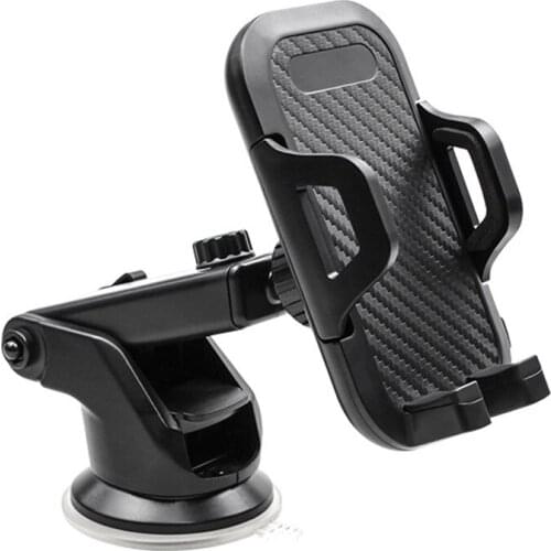 New Carbon Fiber Texture Car Phone Bracket Car Suction Cup Telescopic Bracket Mobile Phone Outlet Navigation Bracket