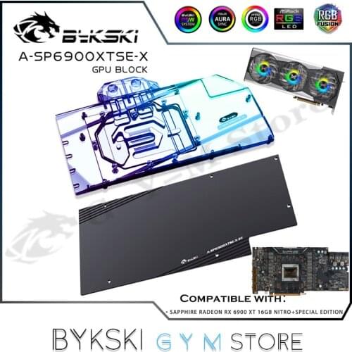 Bykski GPU Water Block For Sapphire Radeon RX6900XT NITRO+Special Edition GPU Cooler,With Backplate VGA Block A-SP6900XTSE-X