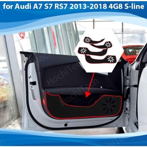 Protective Mat Side edge cover Door Inside Guard Car Door Anti Kick Pad Sticker for Audi A7 RS7 2013-18 4G8 S-line Accessories