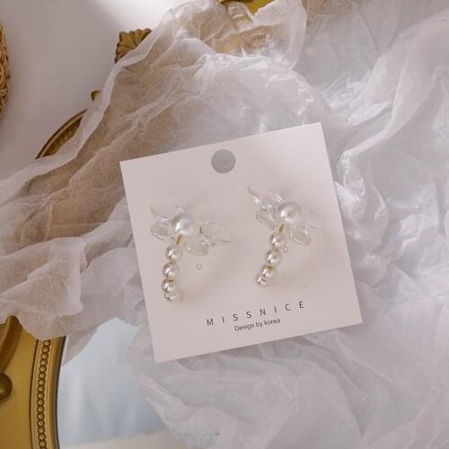 Origin Summer Sweet Candy Colors Butterfly Dangle Earring for Women Imitation Pearl Korean Arcylic Earrings Jewelry Pendientes