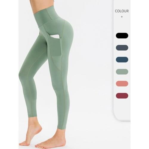 High Waist Womens Yoga Pants Elastic Running Sport Leggings Fitness Training Yoga Pocket Gym Seamless Clothing Running Srunch