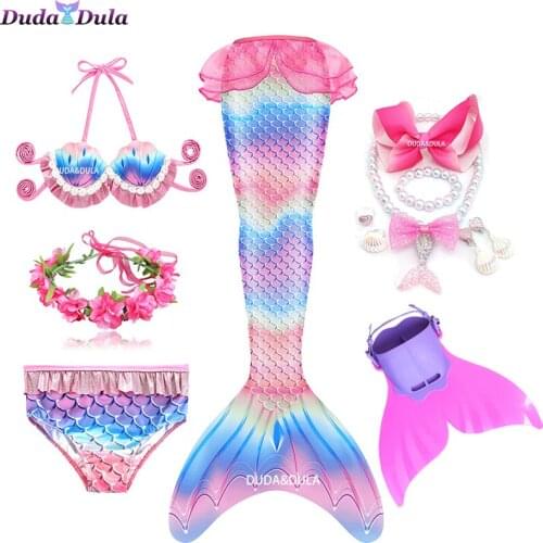 Girls Mermaid Tail Swimsuit Mermaid Princess Dress Summer Beach Mermaid Bikini Swimsuit for Girls Mermaid Party Dresses Cosplay