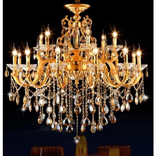 Gold Chandelier Classic LED Crystal Chandeliers lamparas de techo colgante moderna Lighting Modern Lighting Fixture Chandeliers