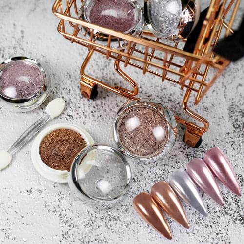 1 Box Mirror Nail Powder Sequins Pink Gold Silver Champagne UV Gel Polish Chrome Dust Metallic Effect Pigment Decoration