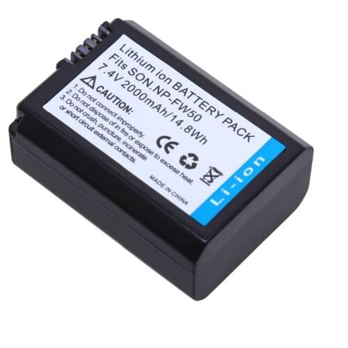 10Pcs 7.4V 2000mAh NP-FW50 NP FW50 NPFW50 Li-ion Camera Battery For Sony NEX-7 NEX-C3 NEX-5N NEX-5 NEX-5C NEX-F3 A37 A55 A33 A35