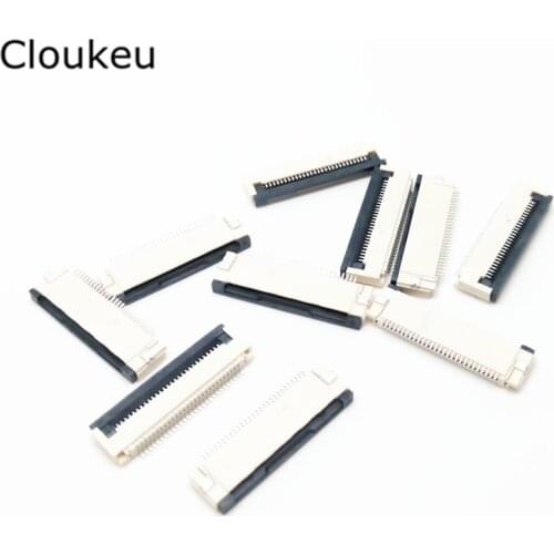 10Pcs FPC FFC Connector cable socket 0.5MM 28Pin Clamshell Bottom Contact Type