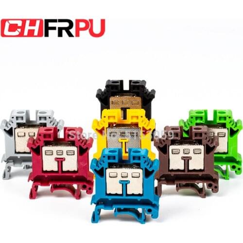 10PCS UK-16N Universal DIN Rail Mounted Terminal Blocks Screw Type Connector Electrical Crimp Terminator UK16N