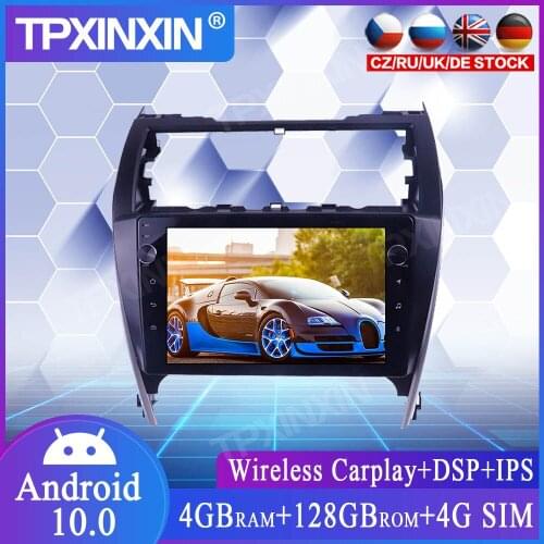 4+128G For Toyota CAMRY 2012-2017 Car Stereo Android 10 GPS IPS Car Multimedia Tesla Player Head Unit Audio Radio Navigtion DSP