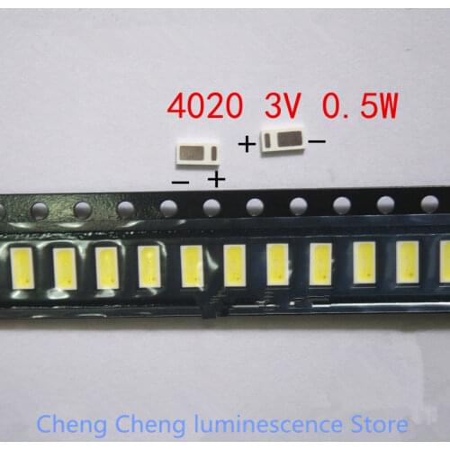 500Pieces/lot FOR High power LED lamp ball 4020 lamp ball 1W cold white TV special LCD TV backlight lamp ball 3V cold white