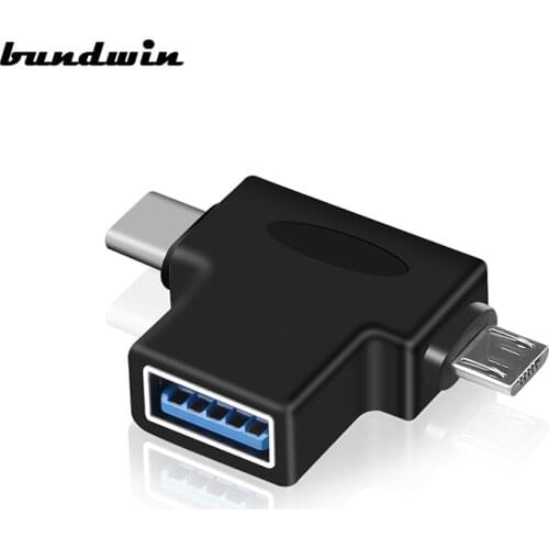 Phone OTG Adapter 2 in 1 Micro USB & Type C to USB 3.0 Converter Charging Data Sync Cable for Samsung Xiaomi Huawei LG HTC