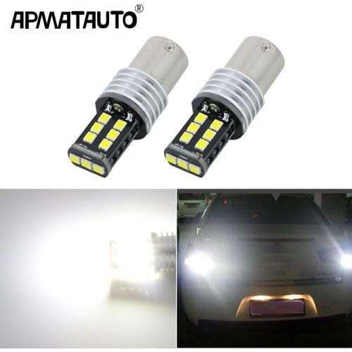 Apmatauto 2x LED Bulbs For Backup Reverse Light R5 1156 p21w ba15s with Samsung chips for Citroen C2 C3 C4 C8 Elysee Picasso ZX