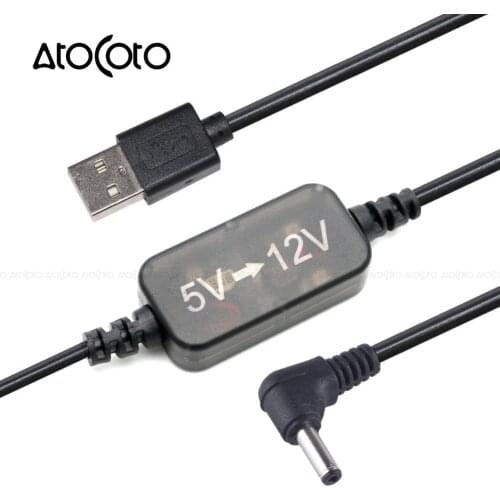 AtoCoto Power Converter Adapter Cable USB Port 5V to DC 12V 3.5mm Jack Plug for Car DVR GPS Cigarette Lighter Socket 1m 3m
