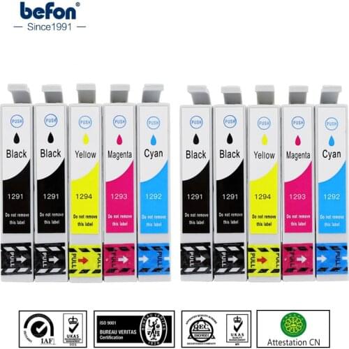 Befon T1295 Ink Cartridges Replacement for Epson T1291 T1292 T1293 T1294 Compatible with Epson SX420W SX425W SX525WD SX230 Print