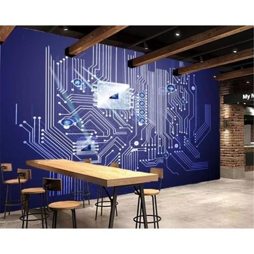Beibehang Custom classic wallpaper 3D stereo modern technology circuit board tooling background wall papers home decor behang
