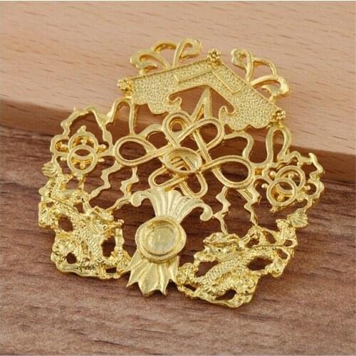SIXTY TOWFISH 3 Pieces DIY Jewelry Accessories 49*47mm Alloy Ancient Retro Style Materials Flower Charms