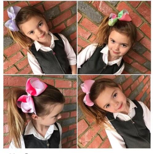 Children Gradient Bows Hair Clip Handmade Grosgrain Ribbon Hairpins Children Photo Shoot Hair Accessories Christmas Gifts