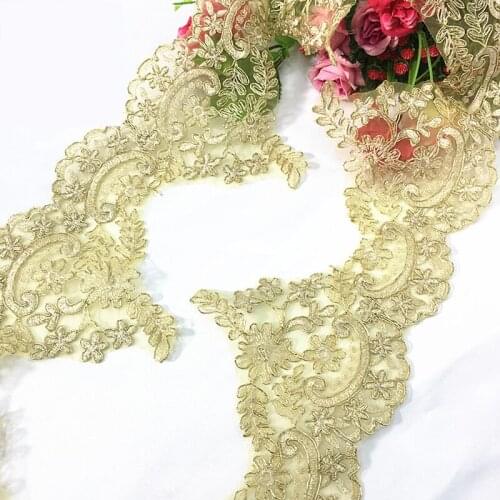 European Golden Car Bone Lace Trim Diy Wedding Dress Dance Dress Costume Decoration Embroidery Flower Sewing Accessories