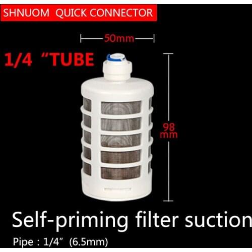 1/4" interceptor filter whith fast joint Water purifier Intake filter suction head of self suction pump filter head to 1/4" pipe