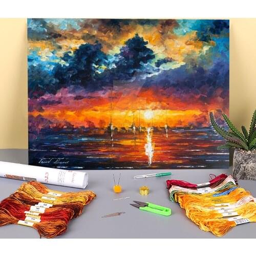 Flashing Lights Pre-Printed 11CT Cross-Stitch Embroidery Set DMC Threads Sewing Knitting Painting Hobby Different Sales