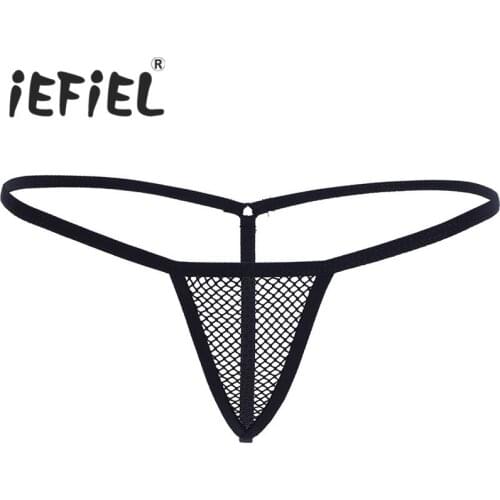 IEFiEL Sexy Women Lady Lingerie Low Rise Mesh G-string Bikini Underwear Underpants Triangle Panties for Nightwear Sleepwear
