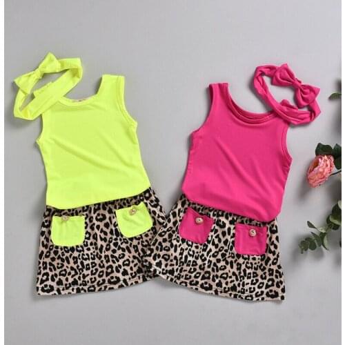 Citgeett Summer 3PCS Newborn Toddler Kid Baby Girl T-Shirts Sleeveless Tops Skirts Dress Sunsuit Clothes Set