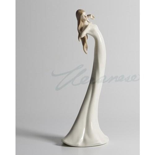 Creative decoration under ceramic glaze color slender girl stretched waist birthday gift home ornament factory special offer