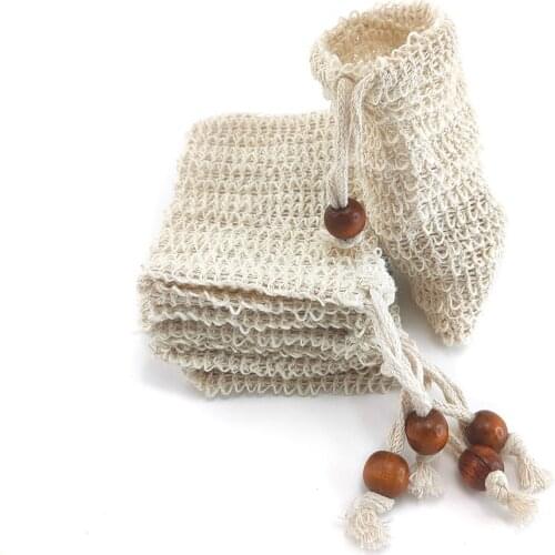 Soap Bags Handmade Sisal Soap Bags Natural mesh Soap Saver Pouch Holder Bath Soap Holder