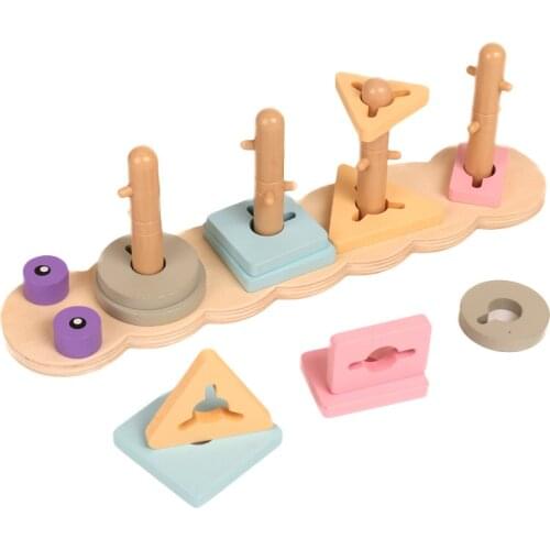 Monterssori Kids Toys Wooden Puzzle Toy Geometric Shape Cognition Matching Baby Teaching Aids Early Educational Toy For Children
