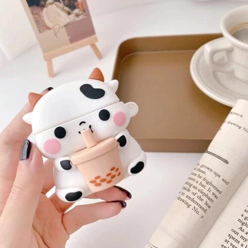 Cute Cow Airpods Protection 2nd Apple Wireless Bluetooth 3rd Generation Pro Cartoons Silicone Earphone Cover Korean Girl