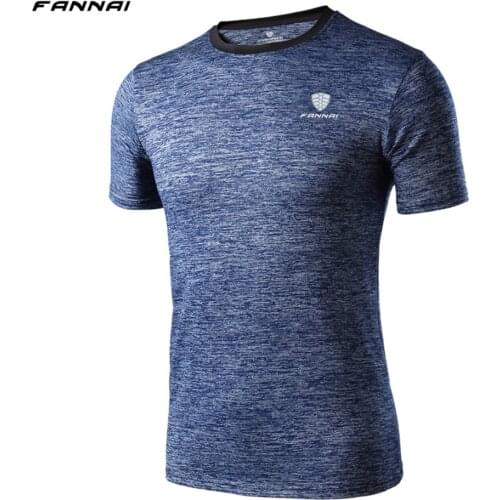 FANNAI Running Shirt Men Breathable T-shirt Short Sleeve Compression Shirts Gym T Shirt Fitness Sports Shirt Men Poleras Hombre