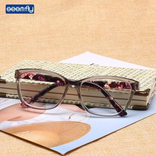 Seemfly Anti-Radiation Reading Glasses HD Lens Goggles Ultralight Flower Printed Leg Presbyopic Glasses Hyperopia Unisex 1.0 4.0