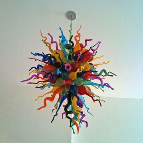Multi Colored Modern Chandeliers Lamps Lightings Well Design Murano Chandelier Italy Glass Pendant Lighting for Living Room