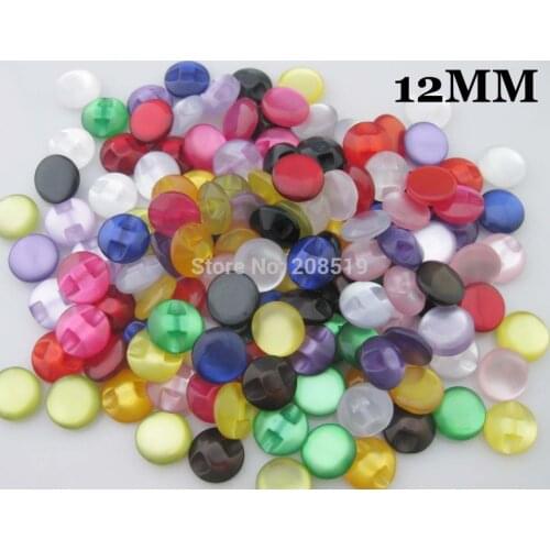 NB0117 12MM Back Hole Candy colorful Pearl Resin sewing buttons mix 400pcs/lot Garment Accessories