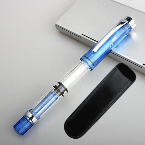 Large Ink Capacity Transparent Piston Fountain Pen Visible Eye Dropper Filling Pen High Quality Ink Pens for school Office