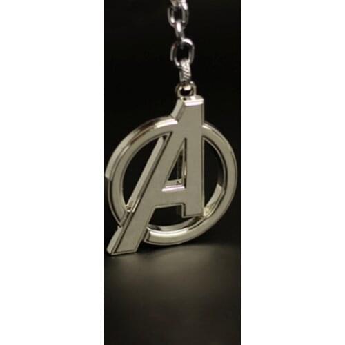 Marvel Avengers Keychain Jewelry Metallic Zinc Alloy Stainless Pendant Necklace Toy Figure Child Women Men Letter Key Chain Gift