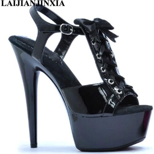 LAIJIANJINXIA Sexy Women 15cm Night Club Party Shoes High Heels Platform Dancing Shoes Sandals Peep Toe Pole Dance Shoes