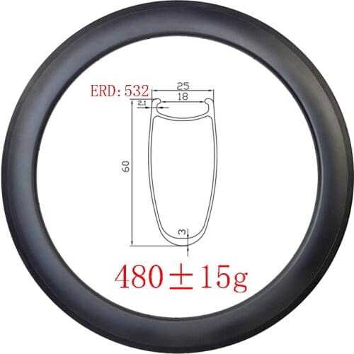 Light 480g 700c 60mmx25mm Clincher carbon rim 25mm wide basalt brake UD 3K 12K matte glossy 18H 20H 24H 28H 32H Road racing bike