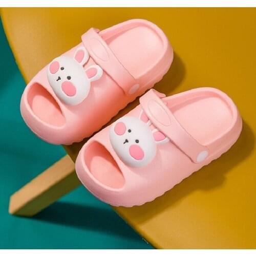 Rabbit Duck Slippers Kids Summer Beach Shoes Boy Girl Sandals Children Non-slip Slippers Baby Toddler Shoe Cartoon Dinosaur Flog