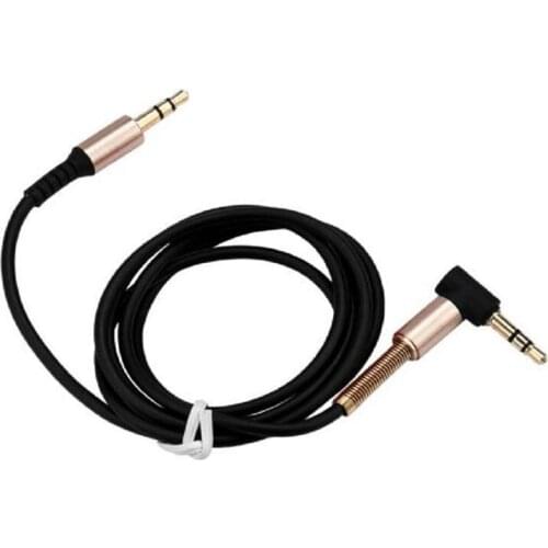 3.5mm Jack Elbow Male to Male Stereo Headphone Car Aux Audio Extension Cable (Black)