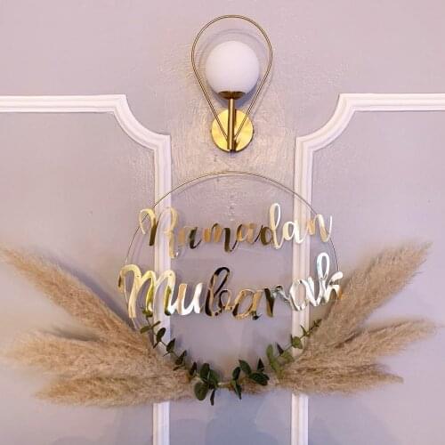 Ramadan Decoration Metal Iron Garland DIY Wedding Decoration Garland Artificial Flower EiD Muslim Event Party Home Decoration